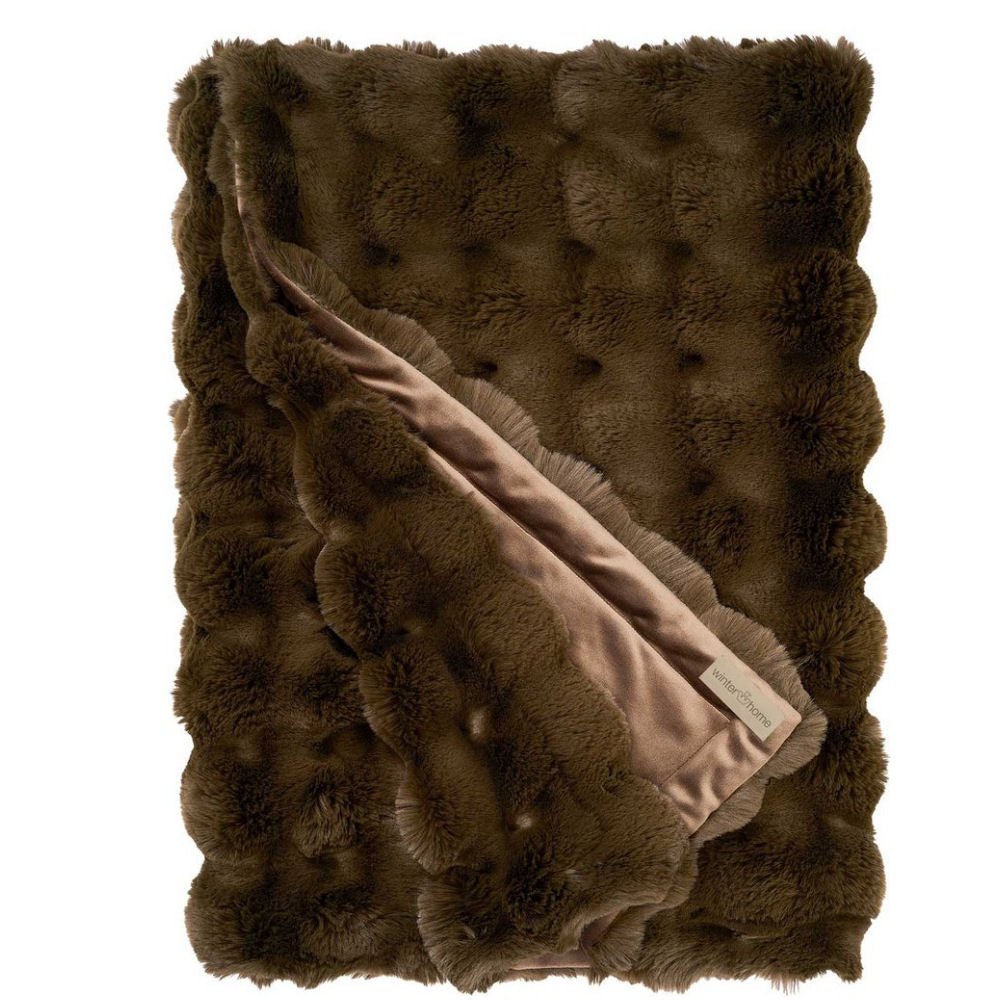 Donkey Forest - Luxury Brown Faux Fur Blanket - Plaid 140 x 200 cm - |VESIMI Design| Luxury and Rustic bathrooms online