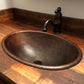 Drop in Oval Bathroom Hand Hammered Copper Sink - |VESIMI Design| Luxury and Rustic bathrooms online