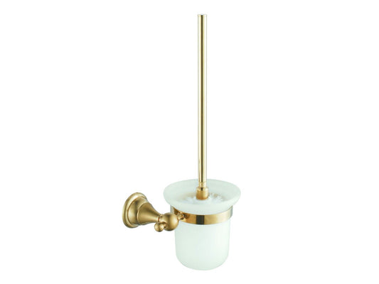 Elegant Deira Champagne Gold Toilet Brush Holder - |VESIMI Design|