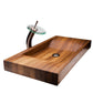 Elegant Design Wooden Basin with Waterfall® ORB Faucet - |VESIMI Design|