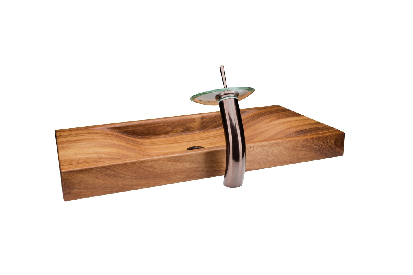 Elegant Design Wooden Basin with Waterfall® ORB Faucet - |VESIMI Design|