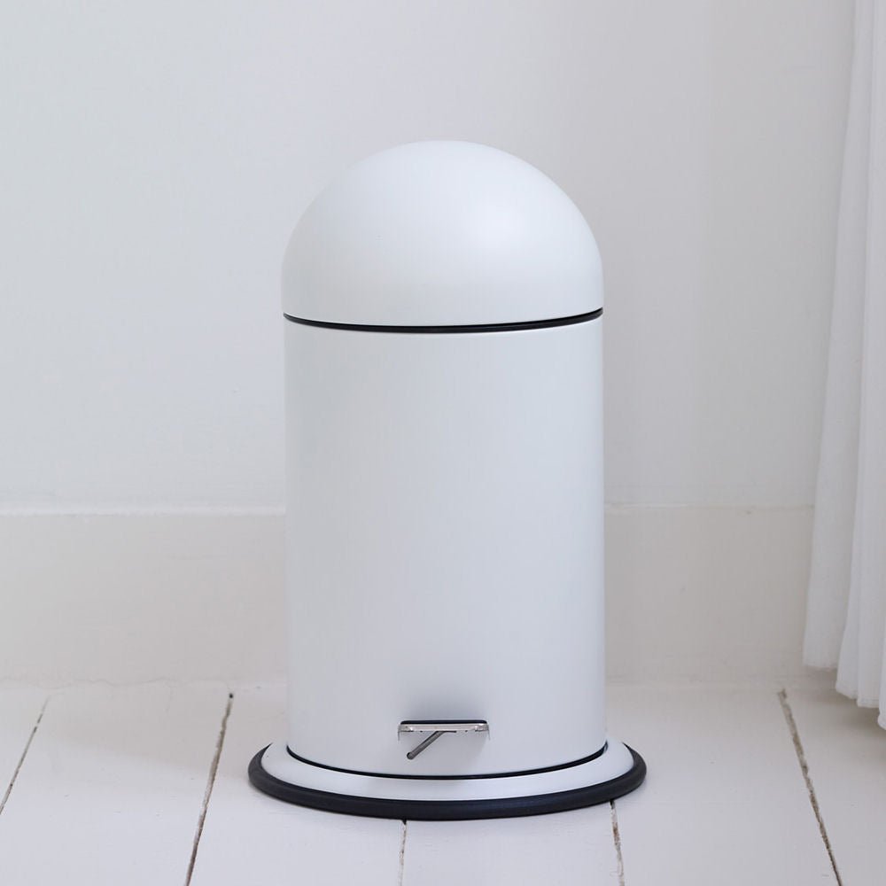 Elegant White Bathroom Trash Pedal Bin - |VESIMI Design|