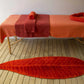 FEUILLE Luxury Leaf Design Bathroom Rug / Flame color - |VESIMI Design| Luxury and Rustic bathrooms online