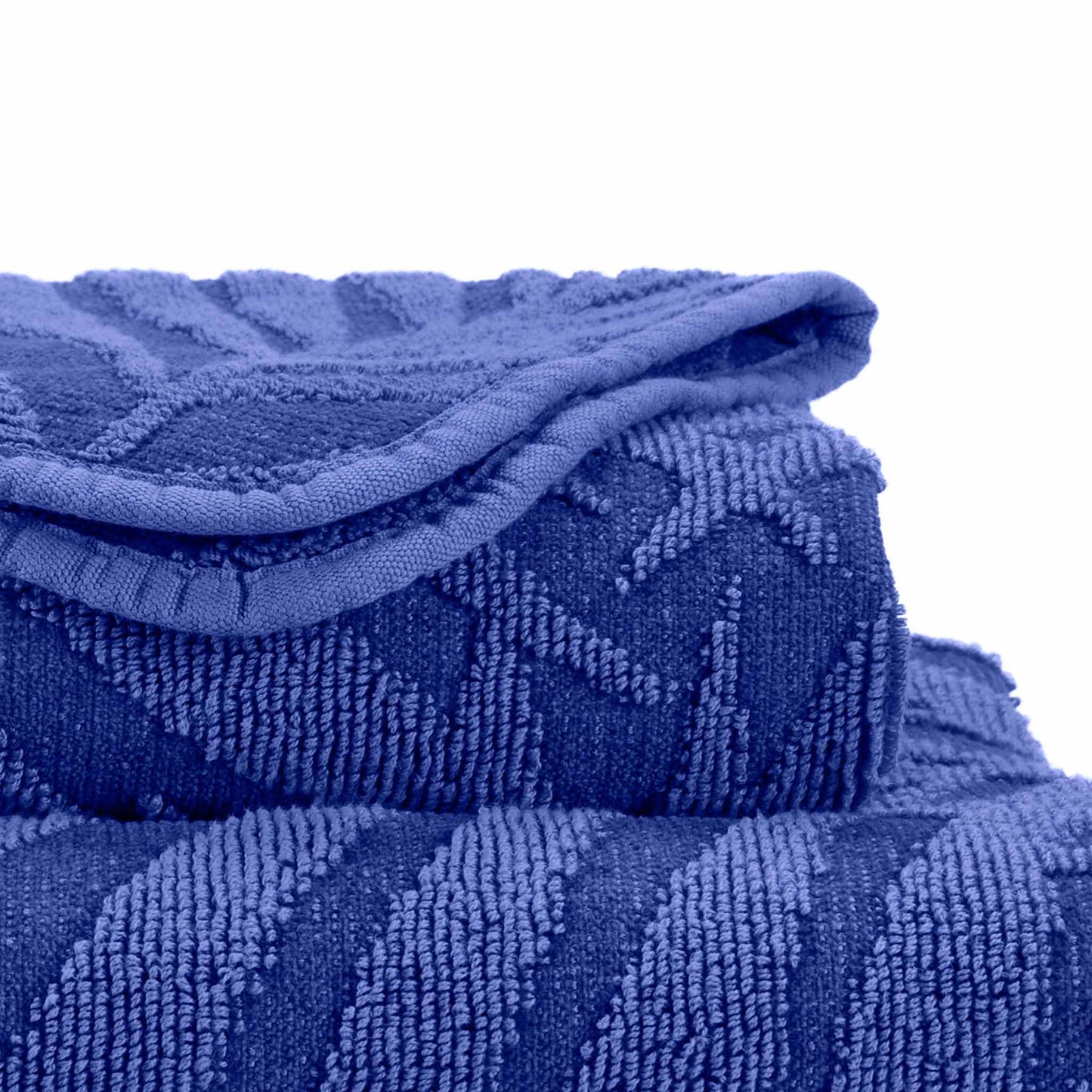 FIDJI Blue Egyptian Cotton Palm Leaf Towels / 335 Indigo - |VESIMI Design| Luxury and Rustic bathrooms online