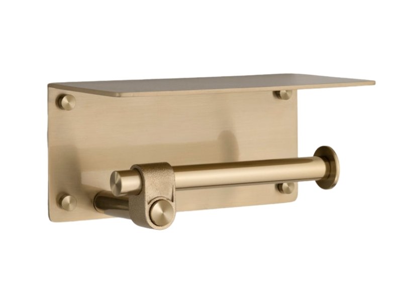 Flange Industrial Toilet Paper Holder / Brass - |VESIMI Design| Luxury and Rustic bathrooms online