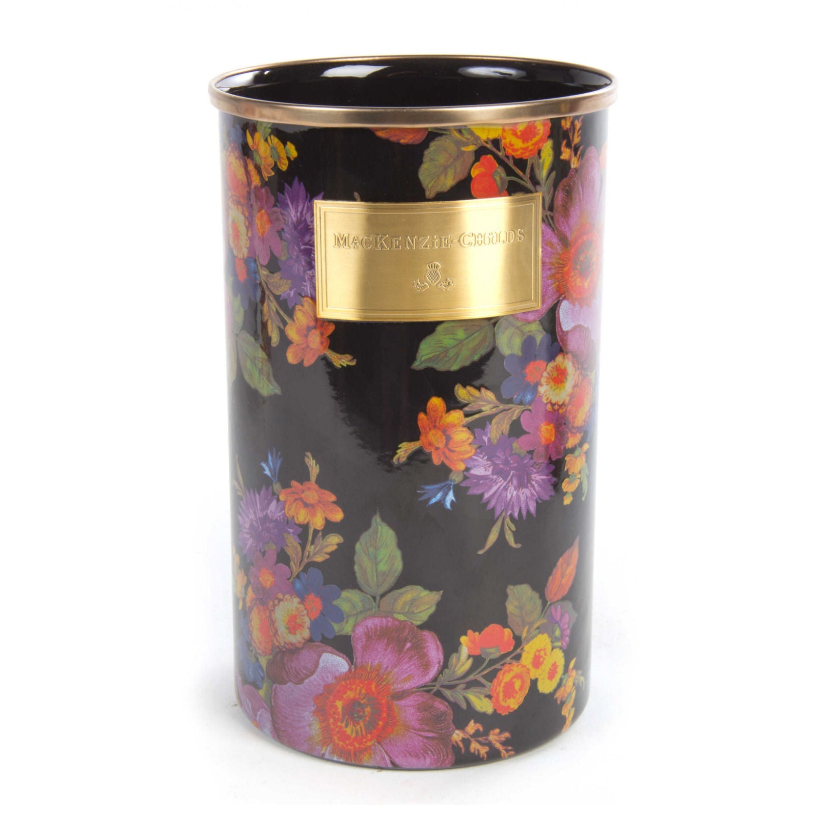 Flower Market Black Enamel Utensil Holder by Mackenzie-Childs - |VESIMI Design| Luxury and Rustic bathrooms online