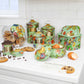 Flower Market Green Cookie Jar Enamel Lid by Mackenzie-Childs - |VESIMI Design| Luxury and Rustic bathrooms online