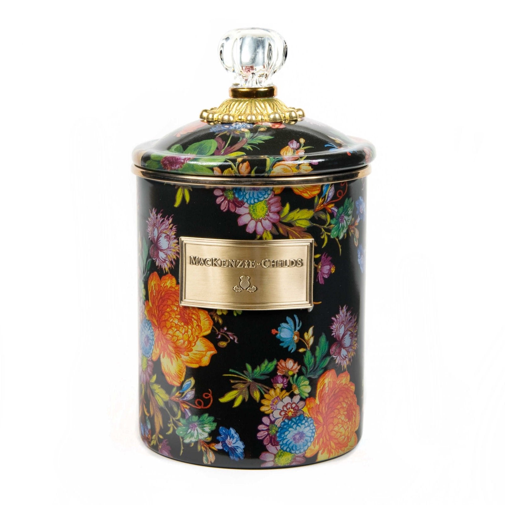 Flower Market Medium Canister - Black - |VESIMI Design| Luxury and Rustic bathrooms online