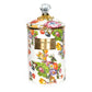 Flower Market White Enamel Canister with Lid Large - |VESIMI Design|