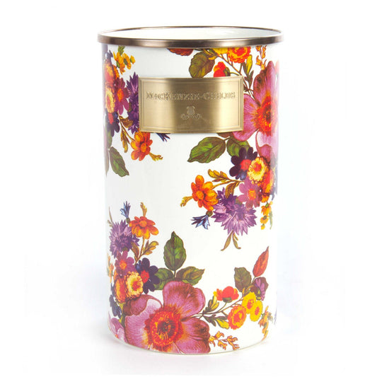 Flower Market White Enamel Utensil Holder by Mackenzie-Childs - |VESIMI Design| Luxury and Rustic bathrooms online