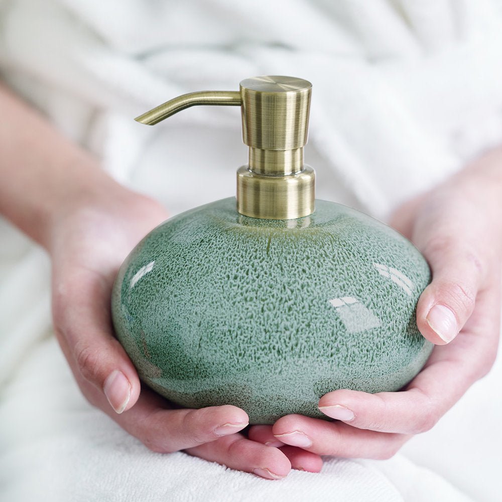 Forest Green Soap Dispenser by Aquanova - |VESIMI Design| Luxury and Rustic bathrooms online