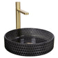Glass Design Luxury Black Bathroom Crystal Sink Combo with Satin Gold Faucet - |VESIMI Design|