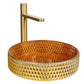 Glass Design Luxury Black Crystal Sink with Satin Gold Faucet - |VESIMI Design| Luxury Bathrooms & Deco