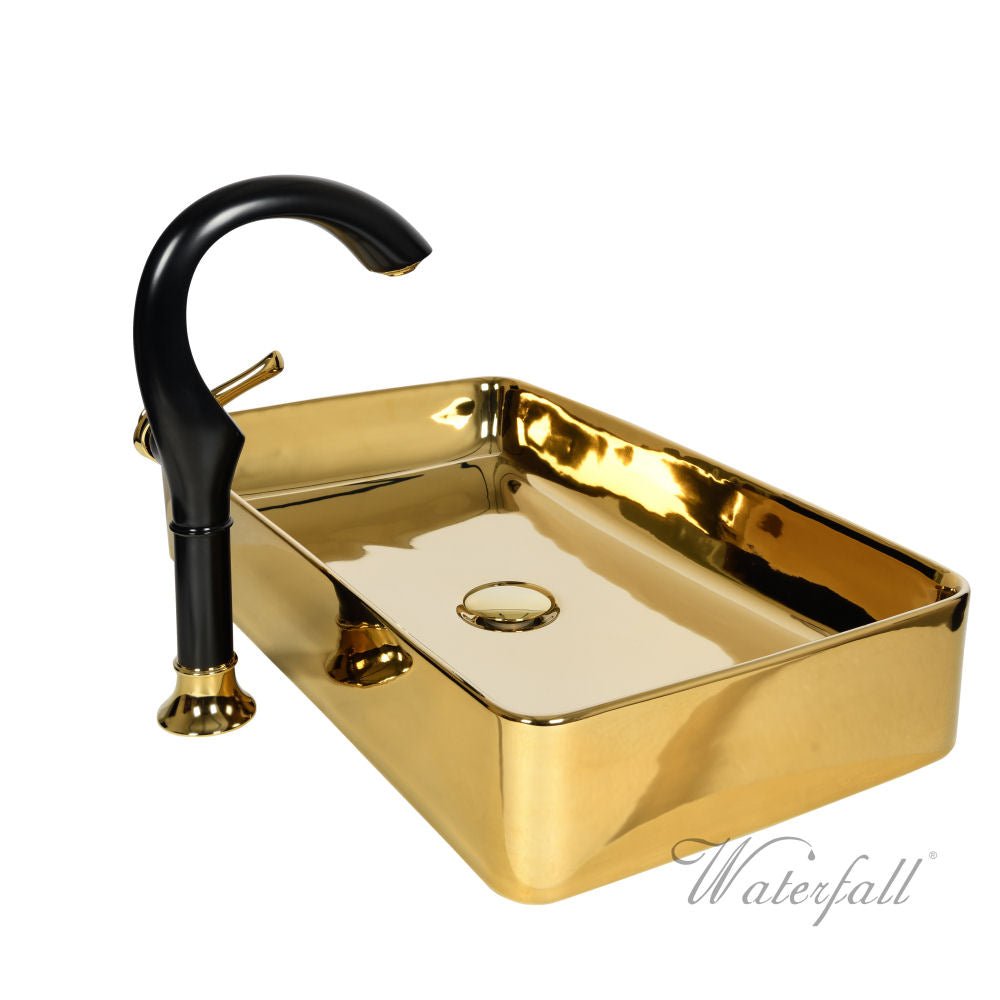 Golden Bathroom Ceramic Vessel Sink - |VESIMI Design| Luxury and Rustic bathrooms online