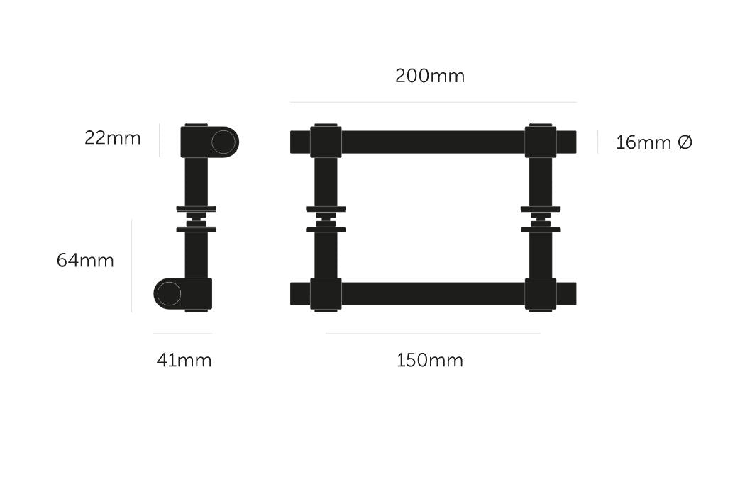 Gun Metal Solid Double-Sided Pull Bar - |VESIMI Design| Luxury and Rustic bathrooms online
