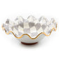 Handmade Sterling Check Medium Ceramic Fluted Serving Bowl - |VESIMI Design|