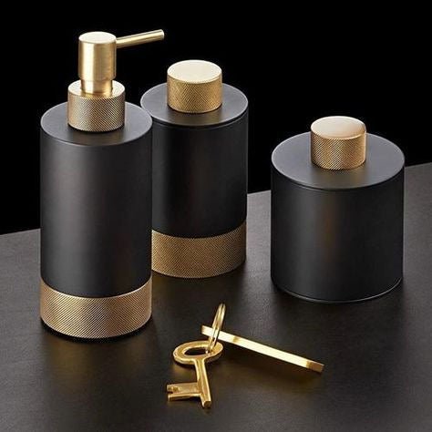 High-End Luxury Bathroom Accessories Matt Gold / Dark Bronze Box with Lid - |VESIMI Design|