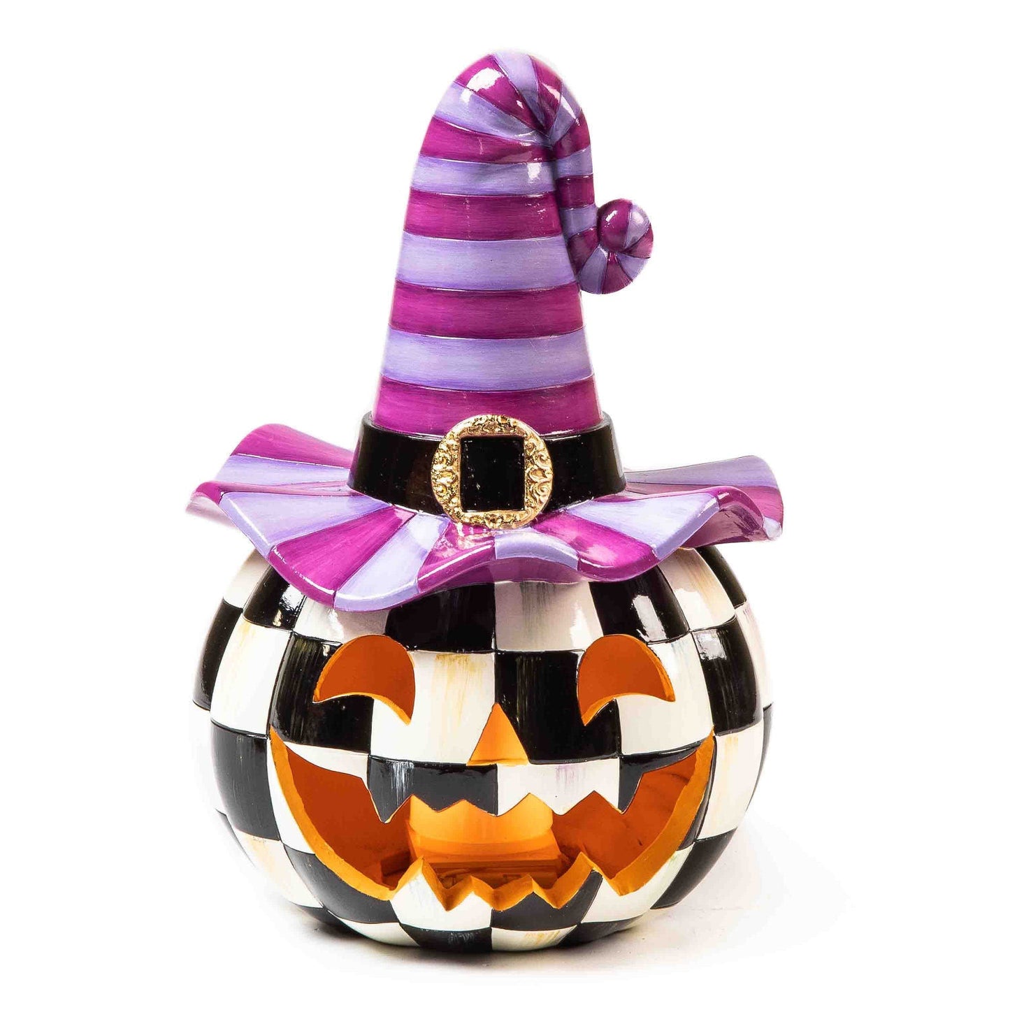 Illuminated Happy Jack Pumpkin - Purple Hat - |VESIMI Design|