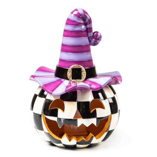 Illuminated Happy Jack Pumpkin - Purple Hat - |VESIMI Design|