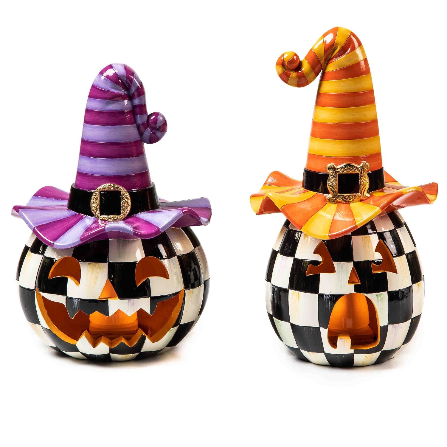 Illuminated Happy Jack Pumpkin - Purple Hat - |VESIMI Design|