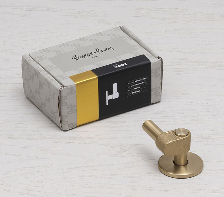 Industrial Bathroom Accessories - Towel Hook Brass - |VESIMI Design| Luxury and Rustic bathrooms online