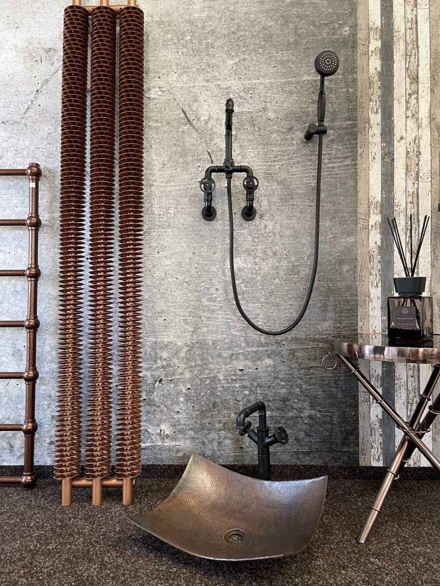 Industrial Black Matte Concealed Black Shower Set - |VESIMI Design| Luxury and Rustic bathrooms online