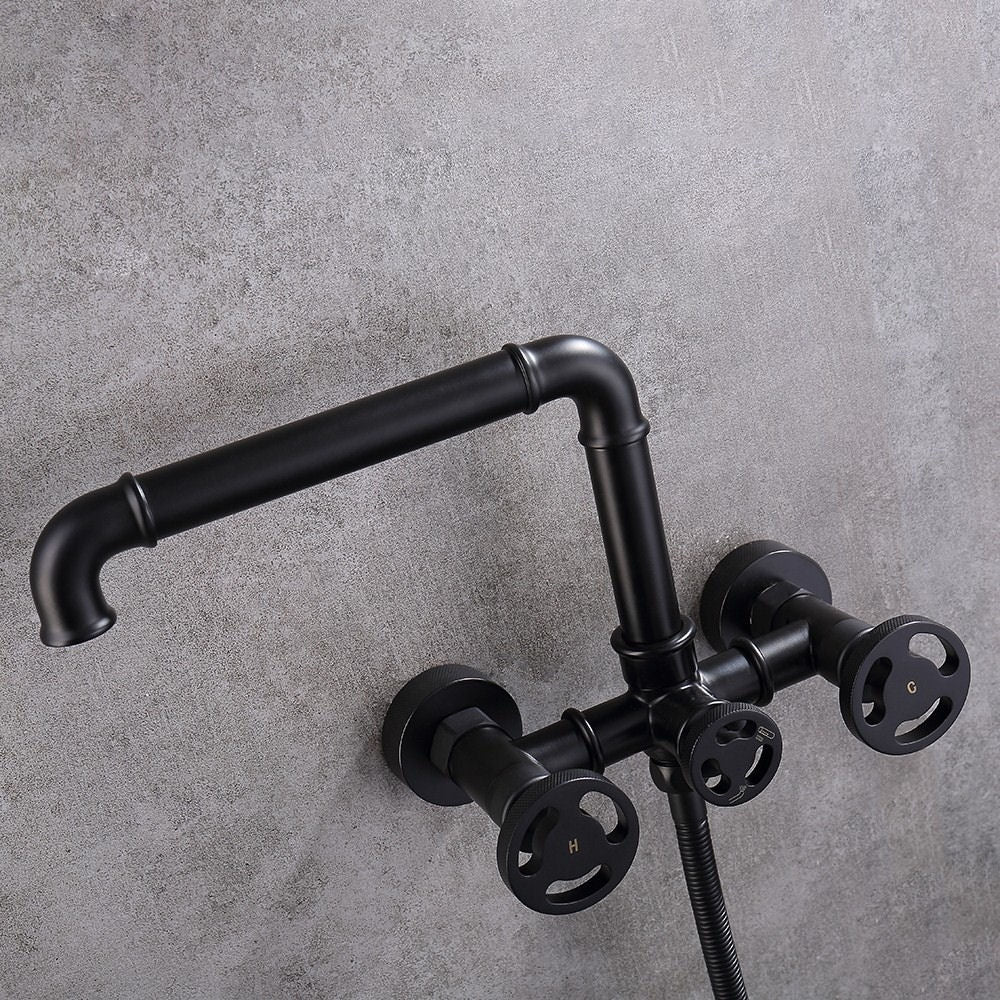 Industrial Black Matte Finish Simple Bathtub Faucet - |VESIMI Design| Luxury and Rustic bathrooms online