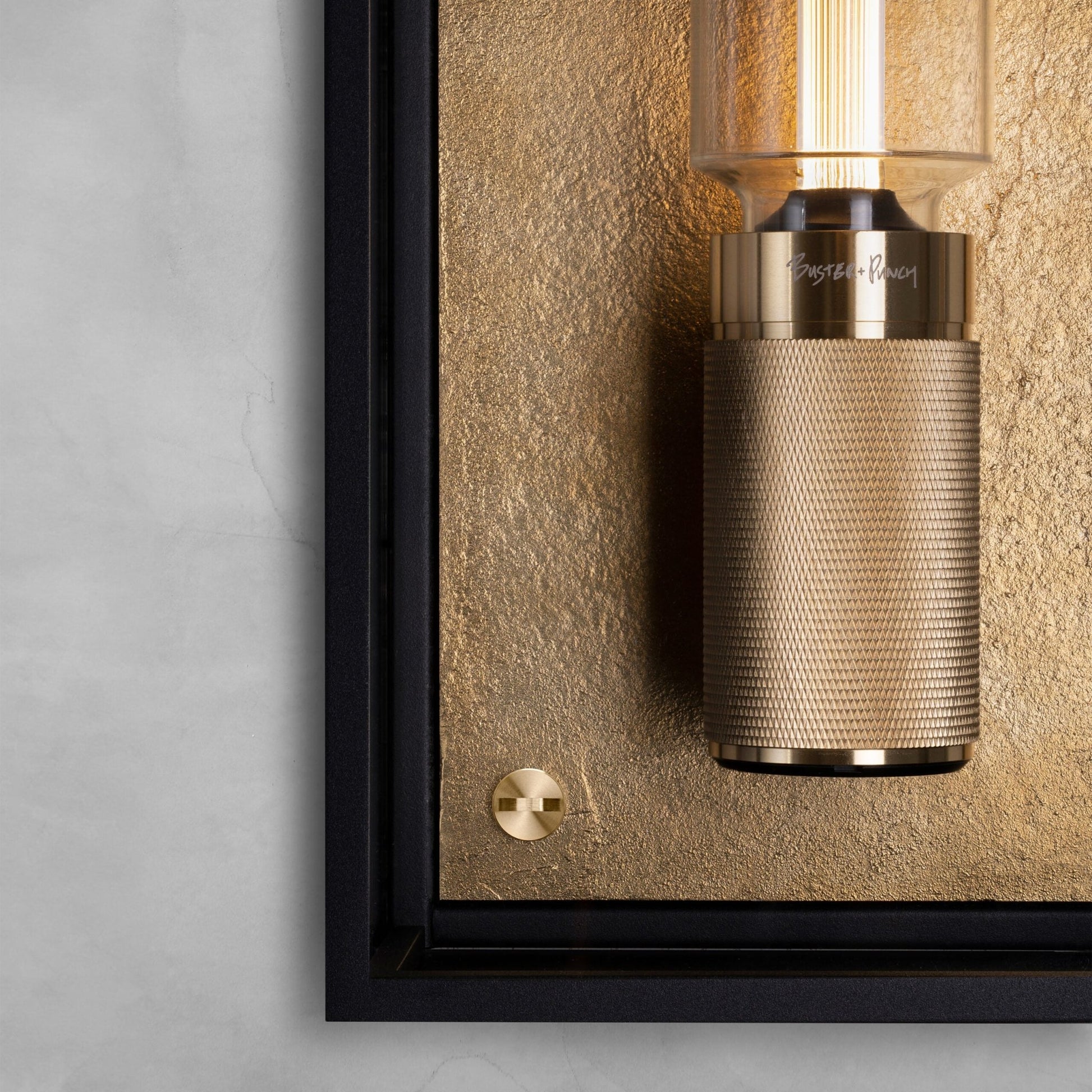 Industrial Caged Wall Bathroom Light in Brass - |VESIMI Design|