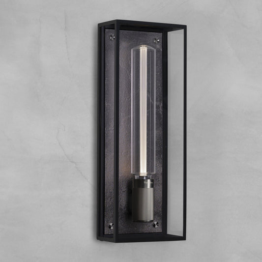 Industrial Caged Wall Bathroom Light in Gun Metal - |VESIMI Design|