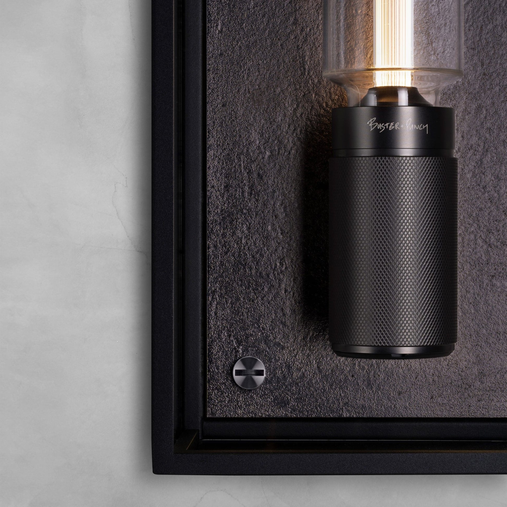 Industrial Caged Wall Bathroom Light in Gun Metal - |VESIMI Design|