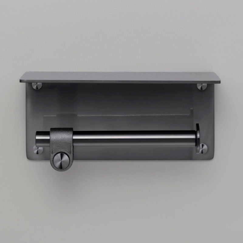 Industrial Gun Metal Toilet Paper Holder - |VESIMI Design| Luxury and Rustic bathrooms online