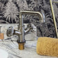 Industrial Nickel Wheel Handles Basin Faucet - |VESIMI Design| Luxury and Rustic bathrooms online