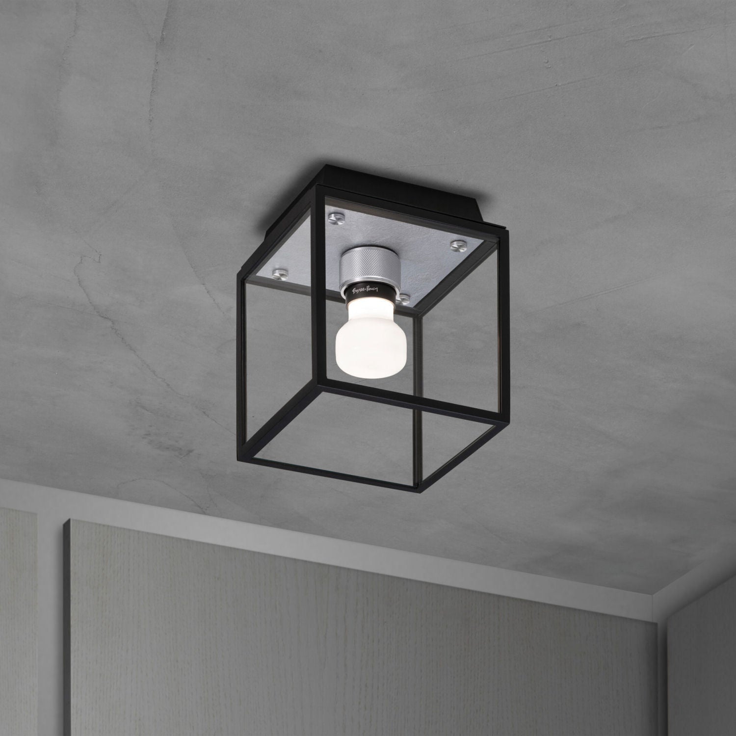 Black industrial bathroom ceiling shop light