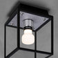 Industrial Small Caged Bathroom Ceiling Light in Steel - |VESIMI Design|