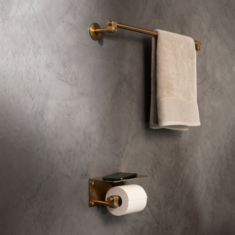Industrial Towel Rail Holder / Brass - |VESIMI Design| Luxury and Rustic bathrooms online