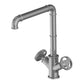 Industrial Wheel Handles Nickel Kitchen Faucet - |VESIMI Design| Luxury and Rustic bathrooms online