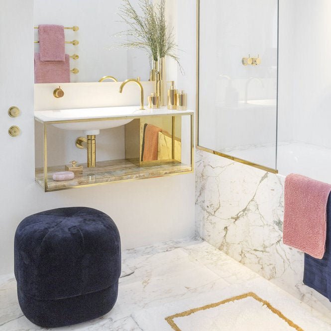KARAT Luxury Gold & White Bathroom Rug –, VESIMI Design