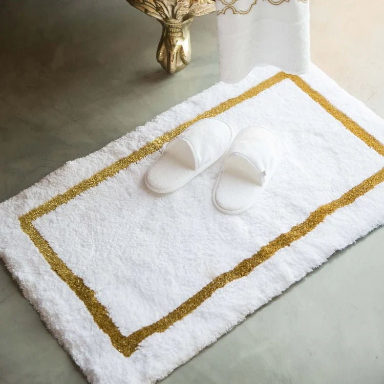 KARAT Luxury Gold & White Bathroom Rug