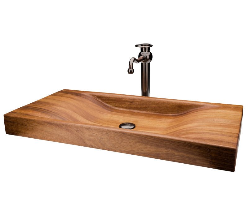 Large Handmade Wooden Sink with Sole Oil Rubbed Bronze Faucet - |VESIMI Design| Luxury and Rustic bathrooms online