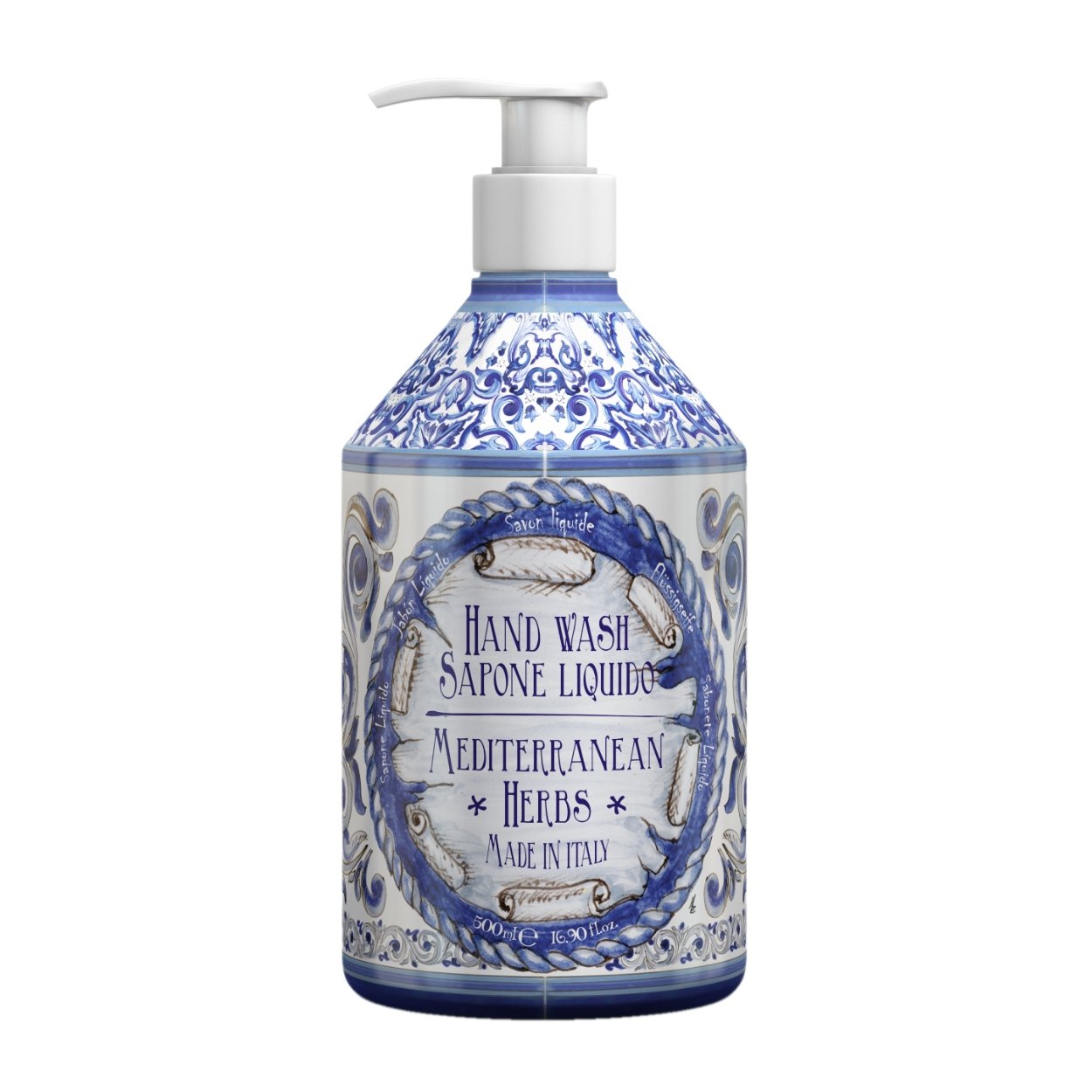 Le Maioliche | Mediterranean Herbs Luxury Liquid Hand Soap 500ml - |VESIMI Design| Luxury and Rustic bathrooms online