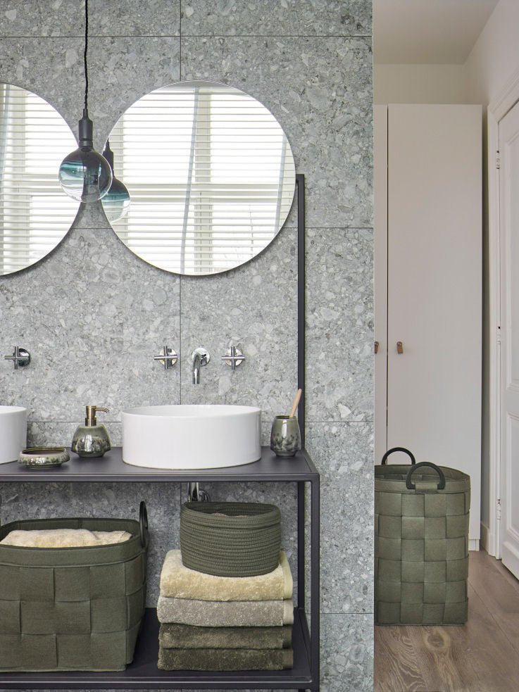 Light Green Bathroom Accessories - Toothbrush Tumbler Holder FIGO - |VESIMI Design| Luxury and Rustic bathrooms online
