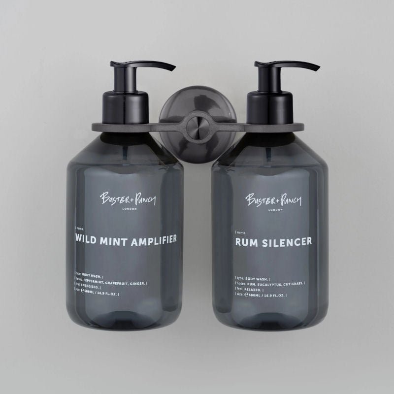 Liquid Soap or Shampoo Industrial Holder / Gun Metal - |VESIMI Design| Luxury and Rustic bathrooms online