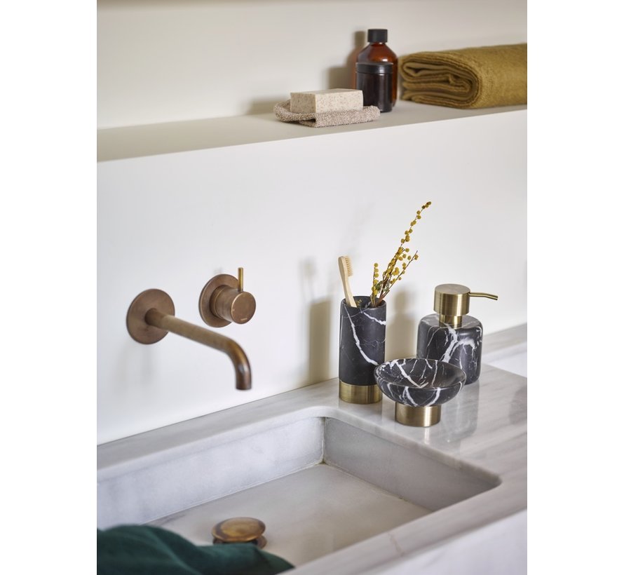 Afstem Ondartet Serena Luxury Bathroom Accessories Nero Black Marble Soap Dispenser – |VESIMI  Design