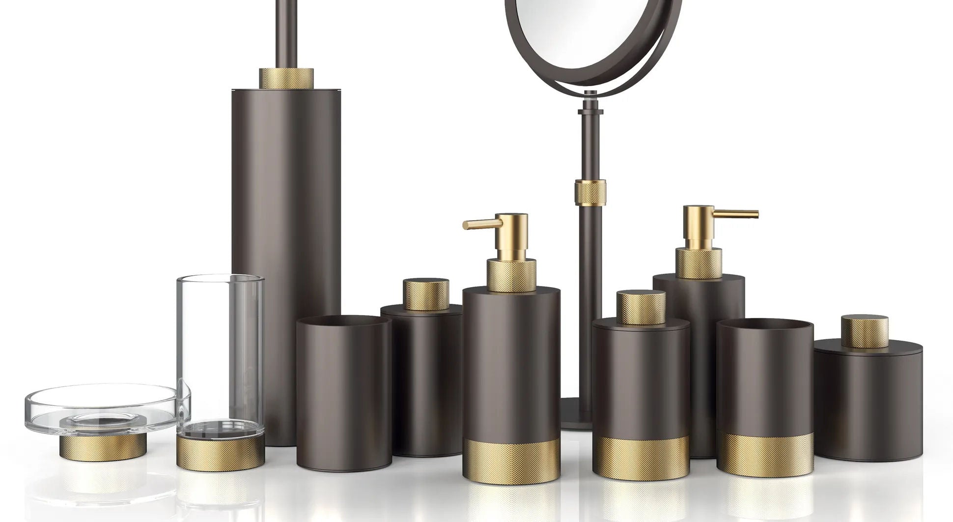 Luxury Bathroom Matt Gold & Dark Bronze Liquid Soap Dispenser - |VESIMI Design|