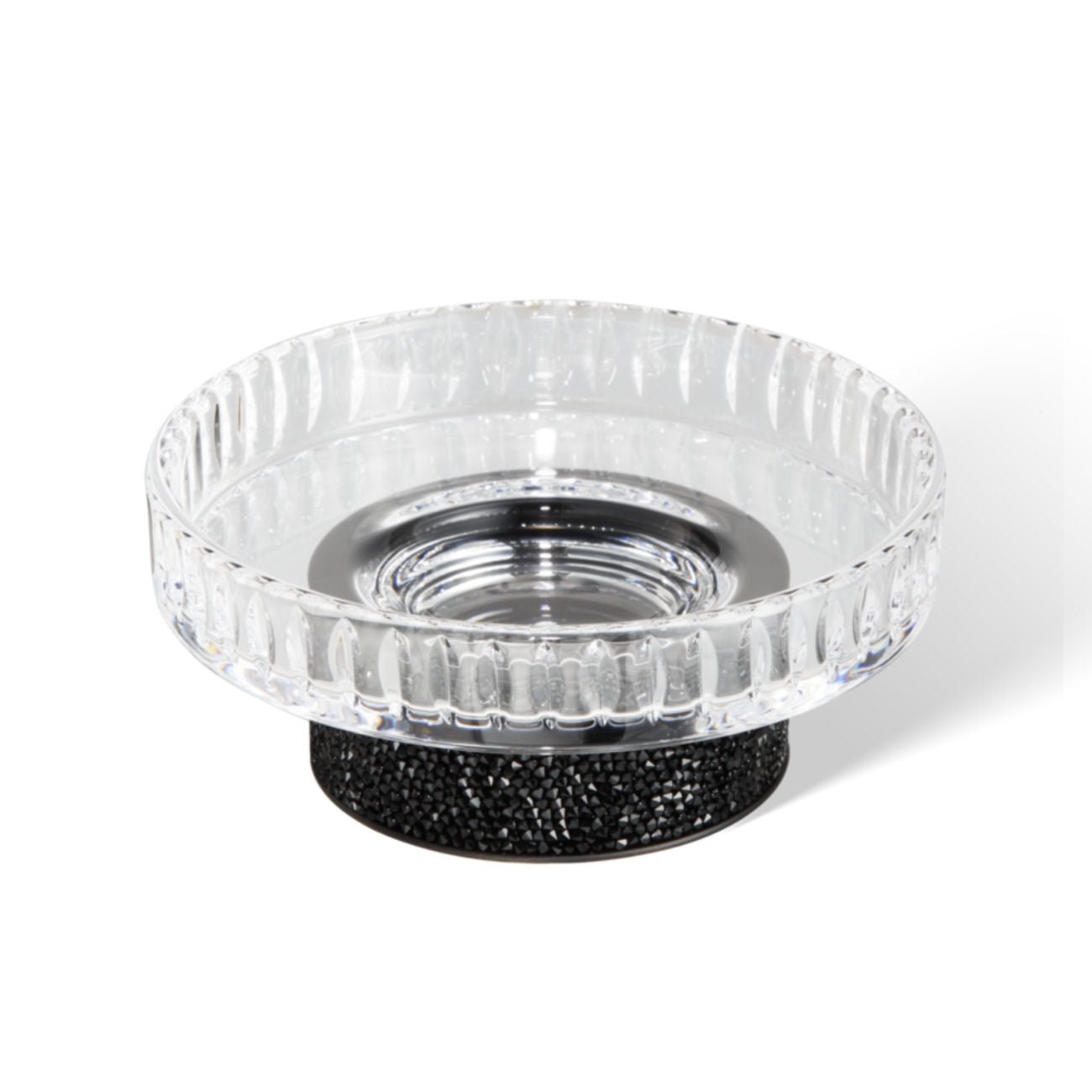 Luxury Black Matt Soap Dish with Swarowski® Crystals - |VESIMI Design|