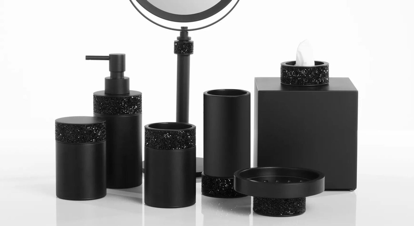 Luxury Black Matt Tissue Box with Swarowski® Crystals - |VESIMI Design|