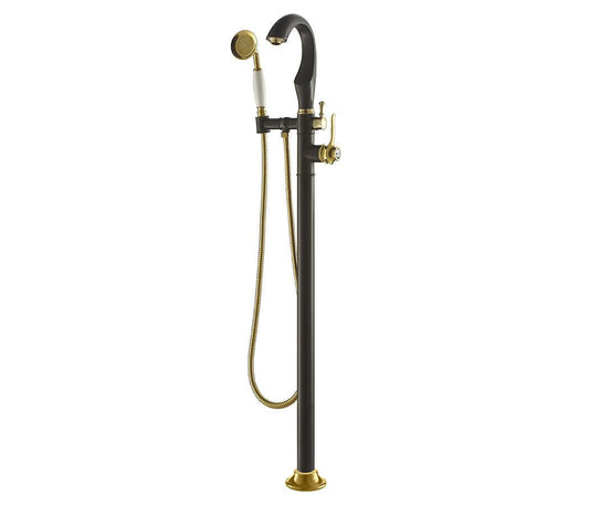 Luxury Black Matte & Gold Freestanding Bathtub Faucet Cairo - |VESIMI Design| Luxury and Rustic bathrooms online