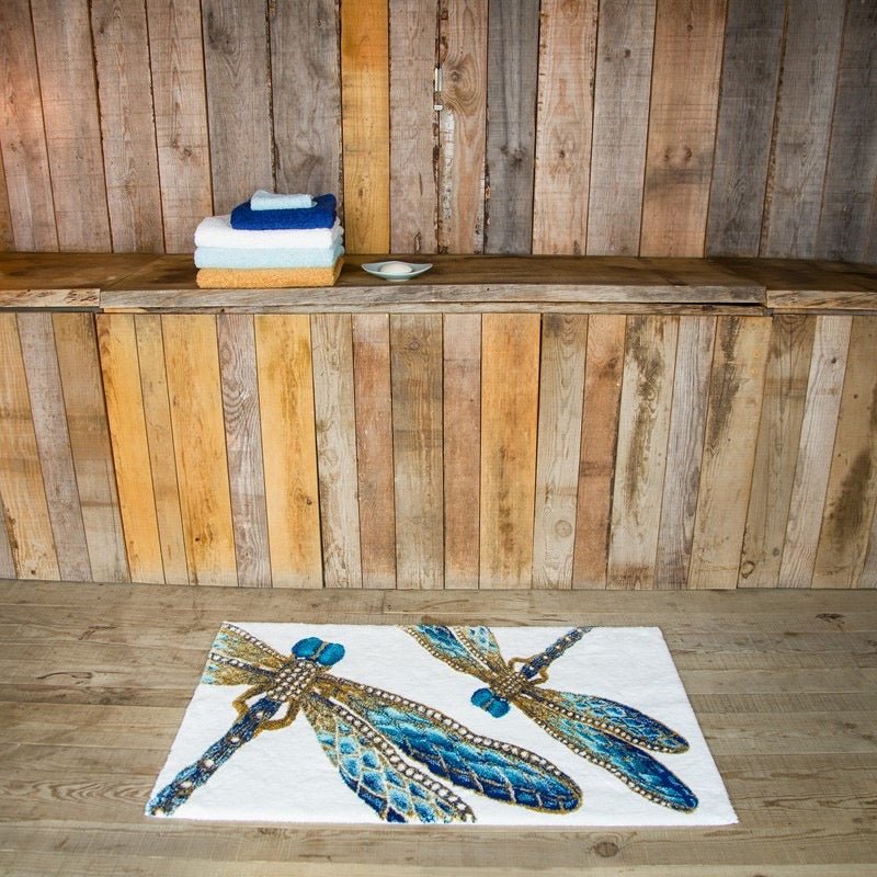 Luxury Blue Egyptian Cotton Bathroom Rug FELITSA - |VESIMI Design| Luxury and Rustic bathrooms online