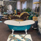 Luxury Blue Egyptian Cotton Bathroom Rug FELITSA - |VESIMI Design| Luxury and Rustic bathrooms online