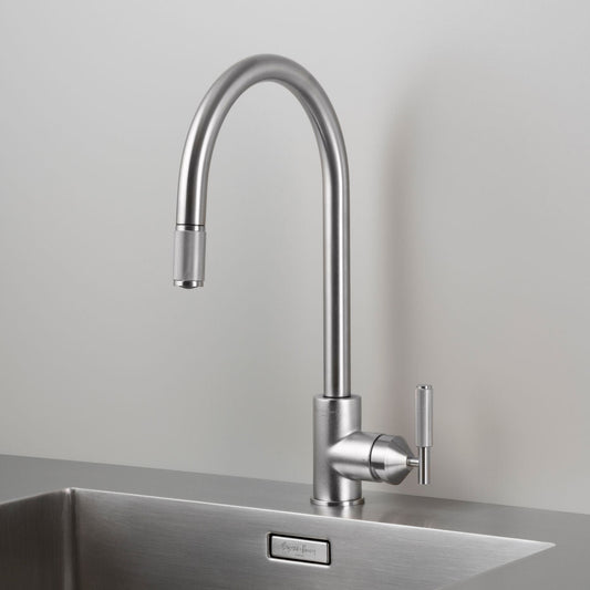 Luxury Buster and Punch Pull Out Kitchen Faucet STEEL - |VESIMI Design| Luxury and Rustic bathrooms online